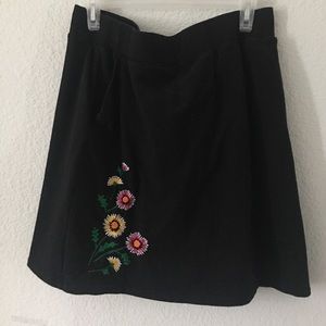 Black floral skirt